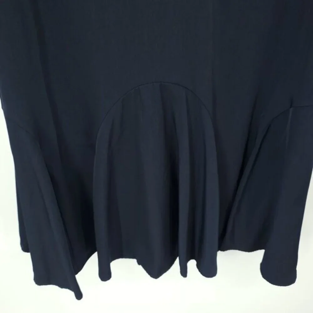 J. Crew Sleeveless V-Neck Drop Waist Flounce Dress C7059 Sz M Navy Blue